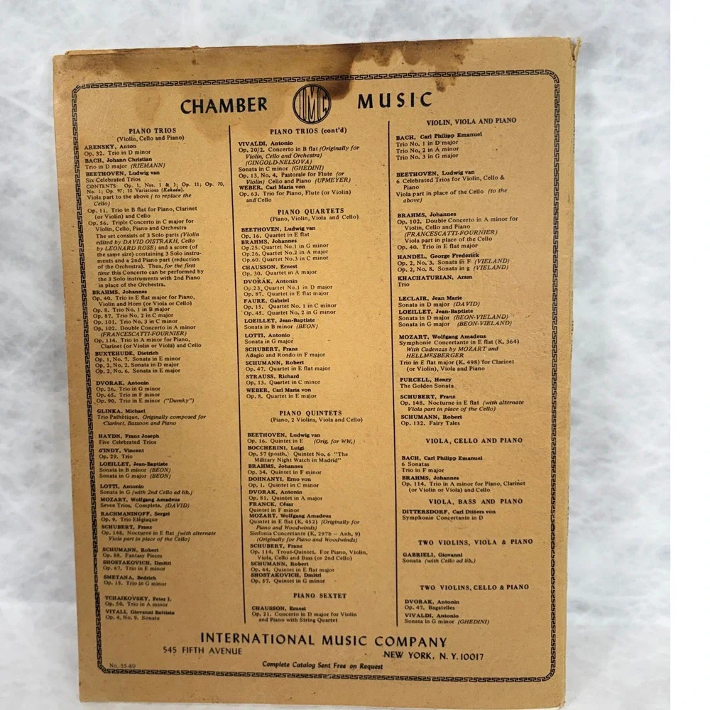 Brahms Trio in A minor Opus 114 Sheet Music Piano Cello Clarinet Violin Viola